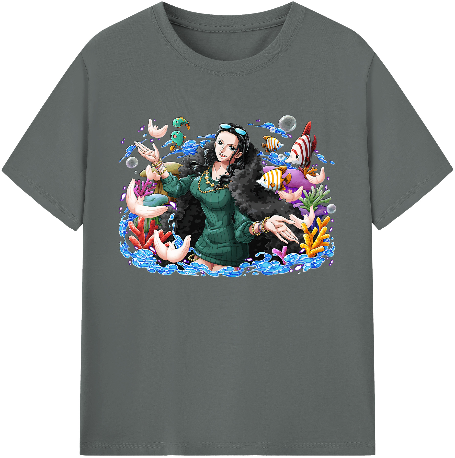 ワンピース ニコ・ロビン ONE PIECE Nico Robin 綿100％ メンズ半袖Tシャツ｜肌触りやわらか＆通気性
